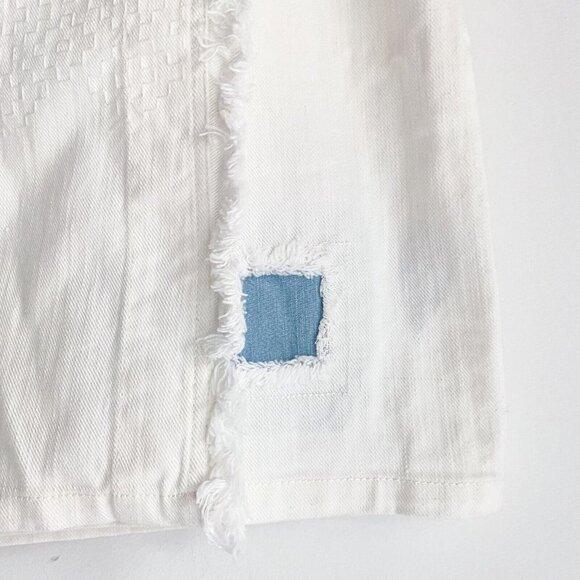 Desigual White Denim Lace Detail Embroidered Minis Skirt - Picture 4 of 7